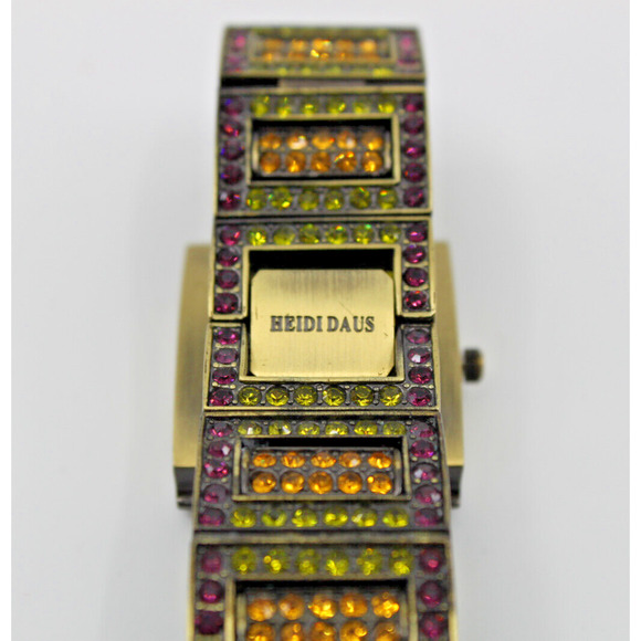 B8 Auth HEIDI DAUS Multicolor Swarovski Crystal Reversible Quarts Watch Bracelet main image 4